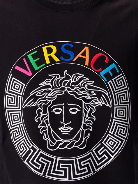 Versace Versace Logo Print T Shirt Nero 10991235 Italist