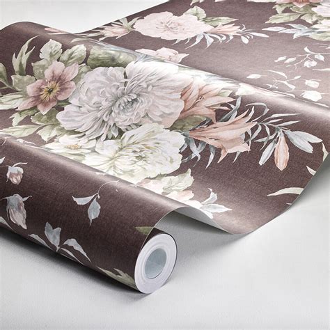 Floral Charm By Boråstapeter Maroon Wallpaper Wallpaper Direct