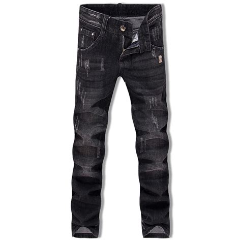 Mens Black Distressed Skinny Jeans Cw106131