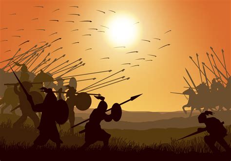 Cavalry And Infantry Battle 153380 Vector Art At Vecteezy