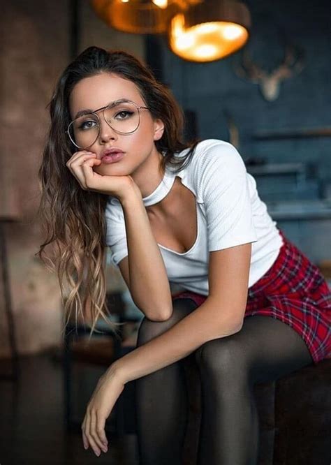 beautiful woman with glasses captivating portrait