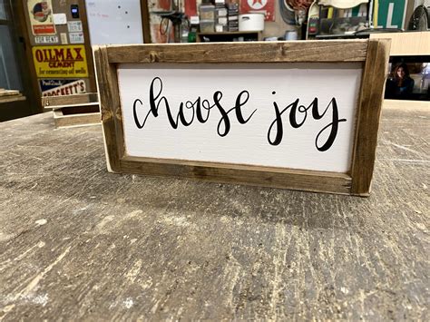 Choose Joy Sign Choose Joy Wooden Sign Wood Framed Sign Etsy