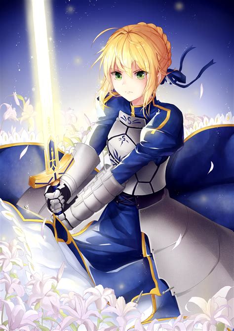 Wallpaper Illustration Anime Girls Dress Cartoon Armor Sword Fate Stay Night Saber