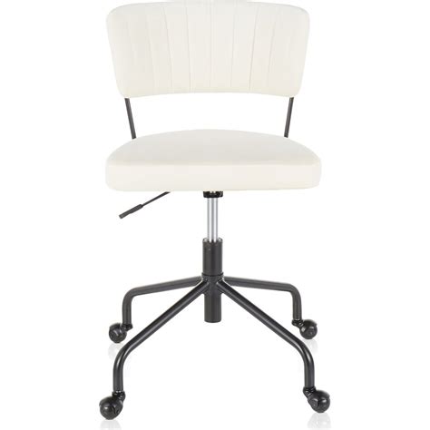 Zella Office Chair White Velvet Value City Furniture