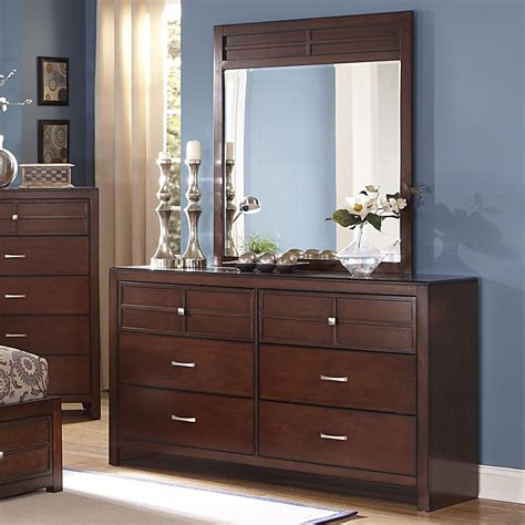 New Classic Kensington 6 Drawer Dresser And Vertical Mirror Set Beck