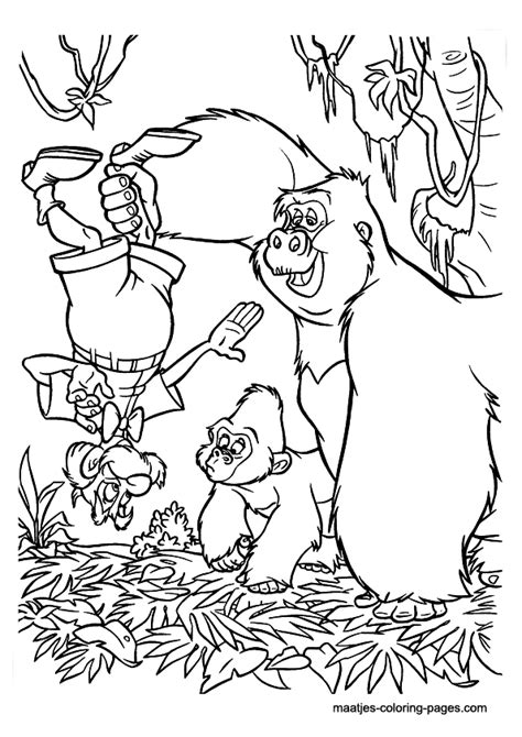Tarzan's parents died when he was an infant, and he was raised by the mangani, great apes of a species unknown to science. Tarzan coloring page