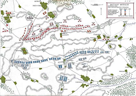 Map Of The Battle Of Waterloo At 11am On 18th June 1815 Map 1 By John