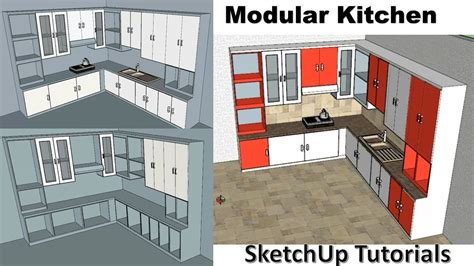 How To Make Modular Kitchen Sketchup Interior Design Kitchen Sketchup