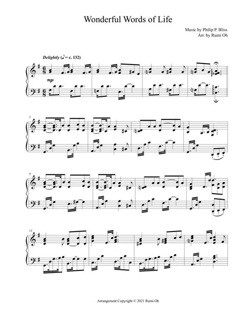 Wonderful Words Of Life Hymn Arrangement For Advanced Solo Piano In