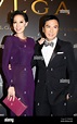 Hong Kong actor Donnie Yen, right, and his model wife Cecilia Wang pose ...