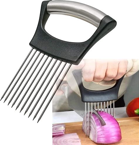 Food Slice Assistant Onion Holder Slicer Stainless Steel Vegetable