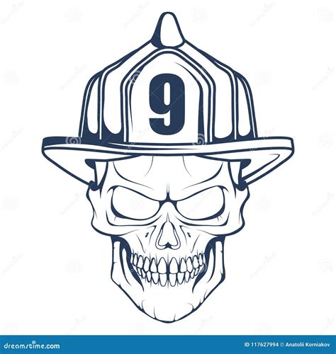 Firefighting Logo The Fireman S Head In A Mask Fire Department Label