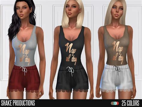 Sleepwear Set Found In Tsr Category Sims 4 Female Clothing Sets