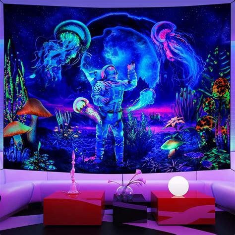 Ganbaro Glow in the Dark Tapestry, Trippy Tapestry Wall Tapestry