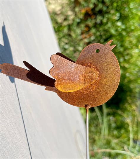 Cute Birds Kinetic Sculpture Rusty Garden Decor Exterior Etsy