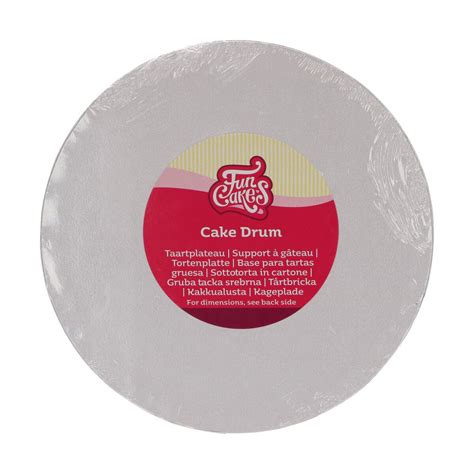 Funcakes Cake Drum Round 12 Mm 25 Cm Wit Traktaartie
