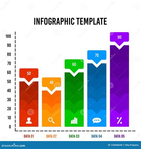 Colorful Chart Bar Infographic Design Template Stock Illustration