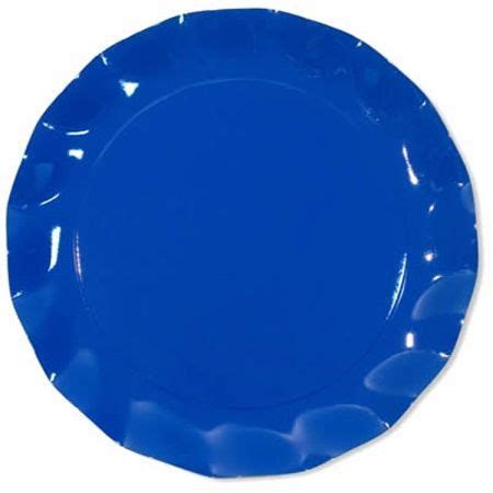 5 Assiettes Jetables Maxi 32 4Cm Bleu Cobalt Vaisselle Jetable Unie