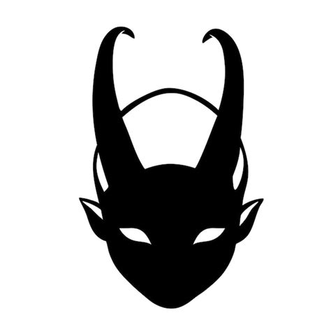 Premium Vector Demon Face In Shadow With Horns