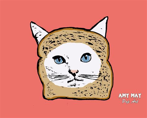 Toast Cat Pop Art Cat Art Bread Cat 10x8 Print Etsy Finland