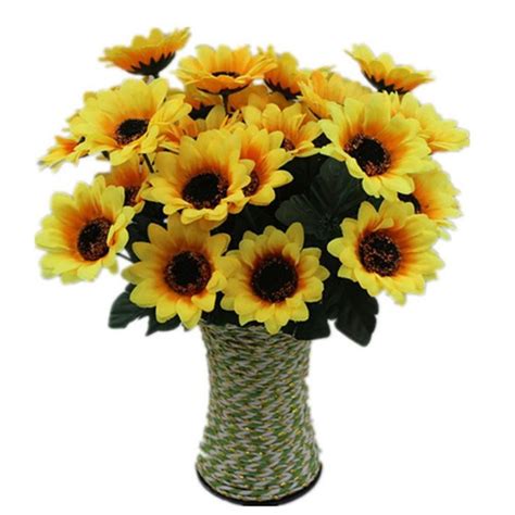 I even use faux flowers outside by my doors i know! Fake Sunflowers Silk Flowers Table Centerpieces ...