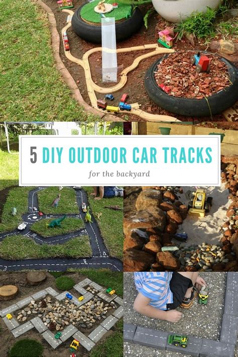 Five Diy Outdoor Tracks For Transport Play Outdoor Car Track For Kids
