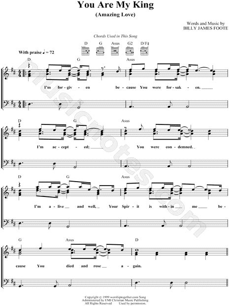 Newsboys You Are My King Amazing Love Sheet Music In D Major