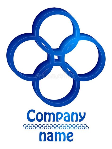 Blue Four Circles 3d Logo Stock Vector Illustration Of Resources