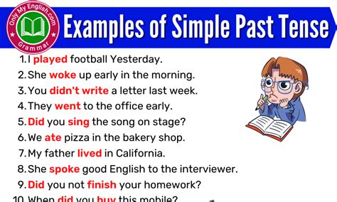 20 Examples Of Simple Past Tense Sentences