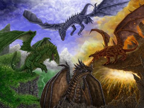 Elemental Dragons I By Ka7 On Deviantart