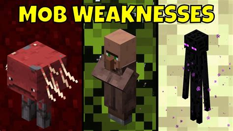 Minecraft Mobs And Their Weaknesses Youtube