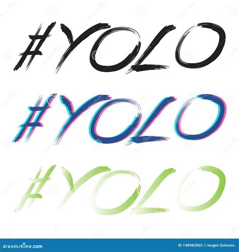 Yolo Set Text Stock Vector Illustration Of Concept 148983065