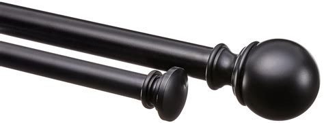 Buy Amazonbasics 1 Double Extendable Curtain Rods With Round Finials