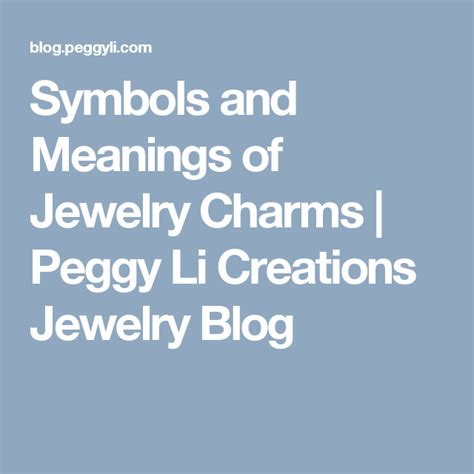 Symbols And Meanings Of Jewelry Charms Symbols And Meanings Charm