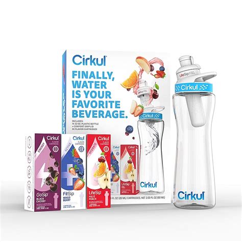 Cirkul Starter Kit With 22 Oz Plastic Bottle And 3 Flavor Cartridges