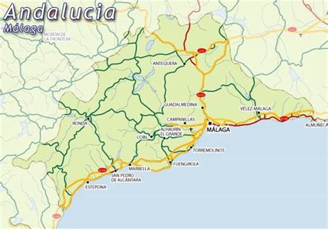 Malaga Tourism Map Region Map Of Spain Tourism Region And Topography