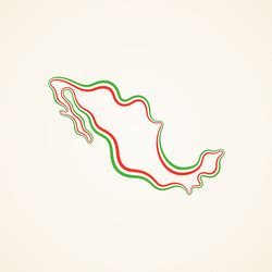 Mexico Outline Map Royalty Free Vector Image