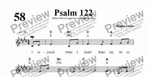 Psalm 122 I Rejoiced When I Heard Them Say Download Sheet Music Pdf