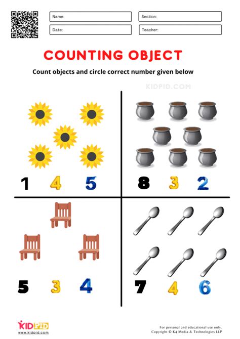 Counting Objects Free Printable Worksheets For Kindergarten Kidpid