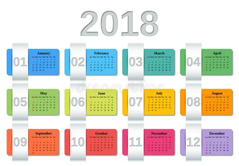 Kalender För 2018 Och 2019 Stock Illustrationer Illustration Av 51242903