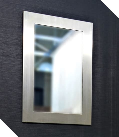 Contemporary Stainless Steel Framed Mirror Meek Mirrors