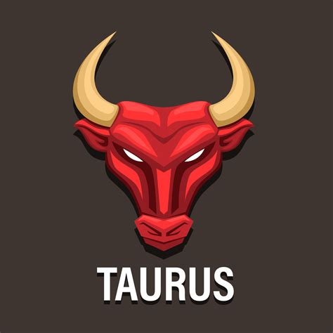 Taurus Zodiac With Bull Head Symbol Logo Concept In Cartoon