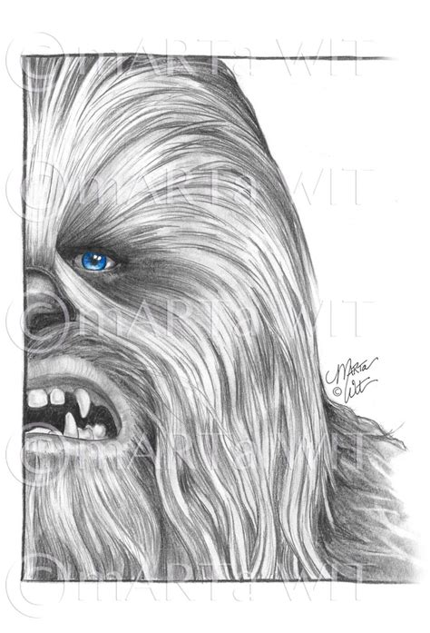 Sw06 Fan Art Print Chewbacca Etsy Star Wars Art Drawings Chewbacca