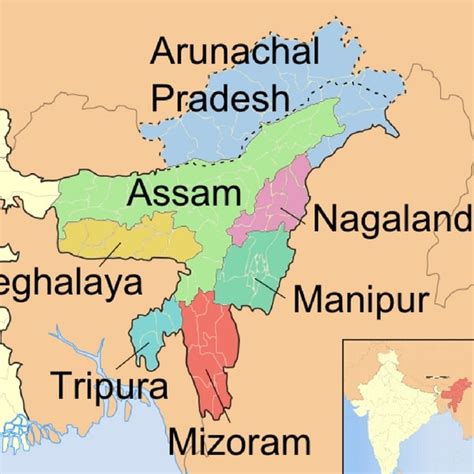 North East India River Map