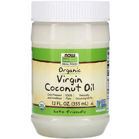 Now Foods Real Food Organic Virgin Coconut Oil 12 Fl Oz 355 Ml