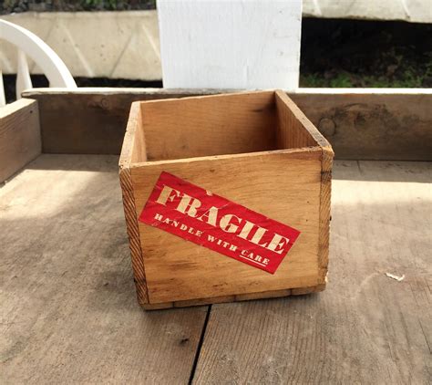 Primitive Small Wood Shipping Crate Fragile Etsy Shipping Crates
