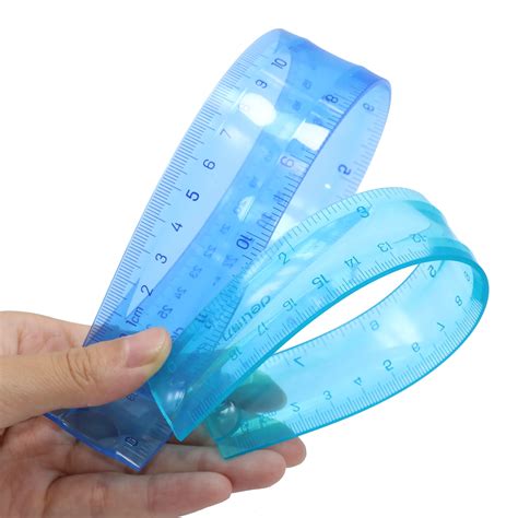 1 Pcs Blue Green 20cm 30cm Flexible Ruler Transparent Drawing Ruler For