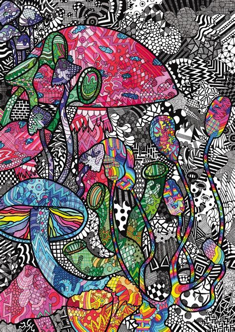 The collection has grown from. ABSTRACT MUSHROOMS DRAWING Pattern Art, Line Drawing A4 ...