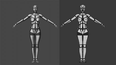 3d Model Rigged Golden Android Female Vr Ar Low Poly Cgtrader