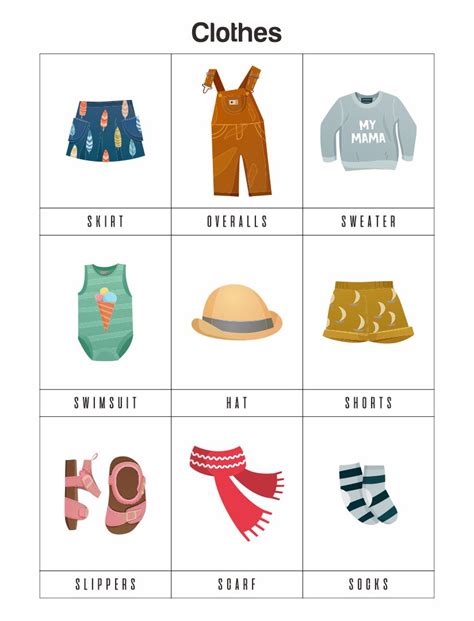 8 Best Printable Clothes Flashcards For Toddlers